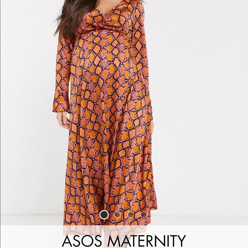 ASOS Maternity Snake Print Wrap Dress